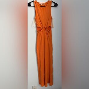 Orange Sleeveless Maxi Dress
